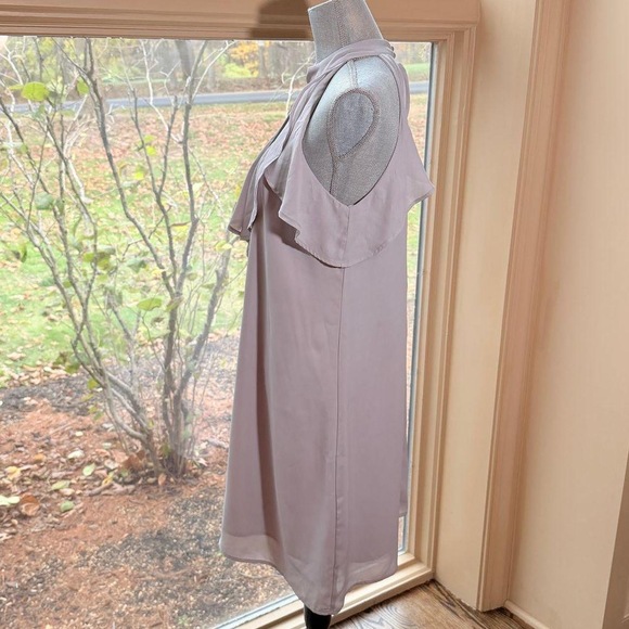 Cocktail dress Halter Ruffle Dress Sleeveless A-Line Knee Length chic feminine - Picture 4 of 7